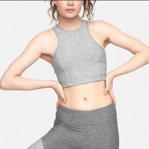 Outdoor Voices Space Dye Heather Grey Athena Crop Top Sports Bra Size Medium